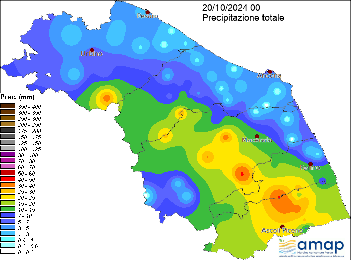 Meteo Regione Marche ASSAM - Carte precipitazione giornaliera