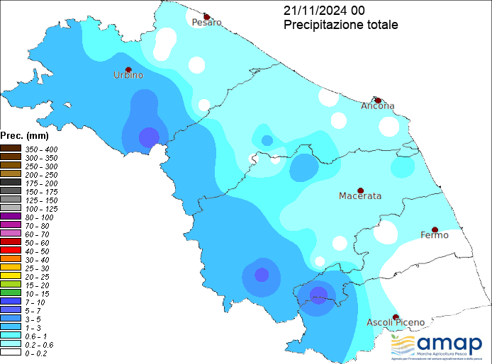 Meteo Regione Marche ASSAM - Carte precipitazione giornaliera